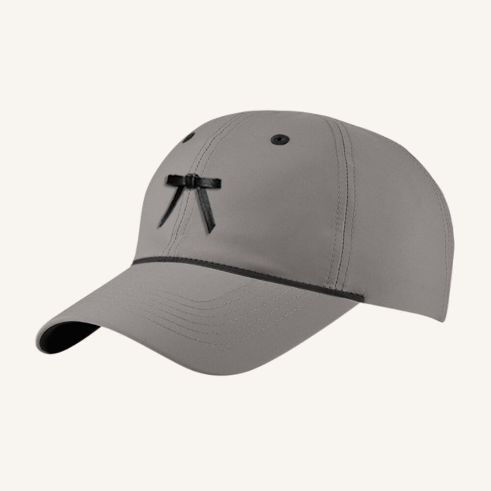M.A.M.A. - Women's Grey Hightail Hat With White Bow - Golf Cap